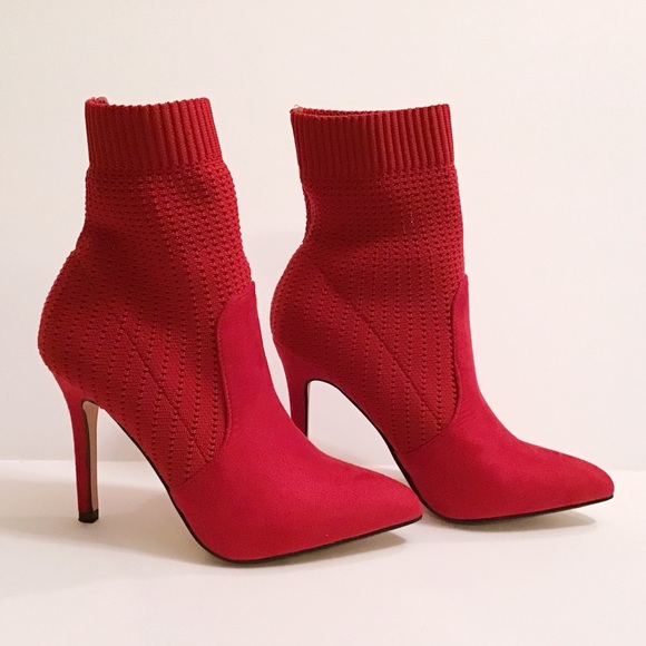 red suede sock boots